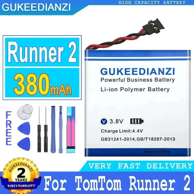 Smartwatch Battery For Tomtom Runner 2 Smart Watch 332824 380Mah Long-Lasting Performance High-Capacity