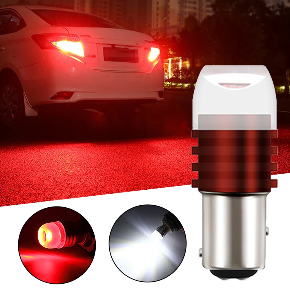 

1pc Red Strobe Lamp 5730 DC 12V LED Trunk Bulb for Car Brake, Turn Signal, and Tail Flashing Light - 1156 BA15S Compatible