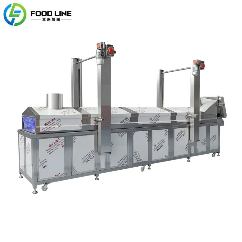 Customized Automatic Deep Fryer Continuous Frying Line for Doughnuts with Double Layer Belt Design