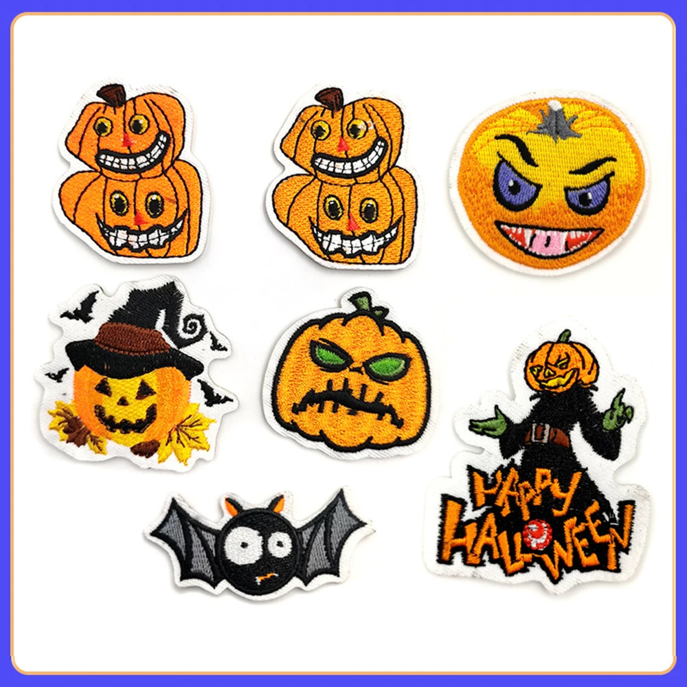 Horror Doll Ghost Halloween Popular Embroidered Logo Garment Accessories Cloth Sticker Patches Iron-on Bag Clothing For Kid
