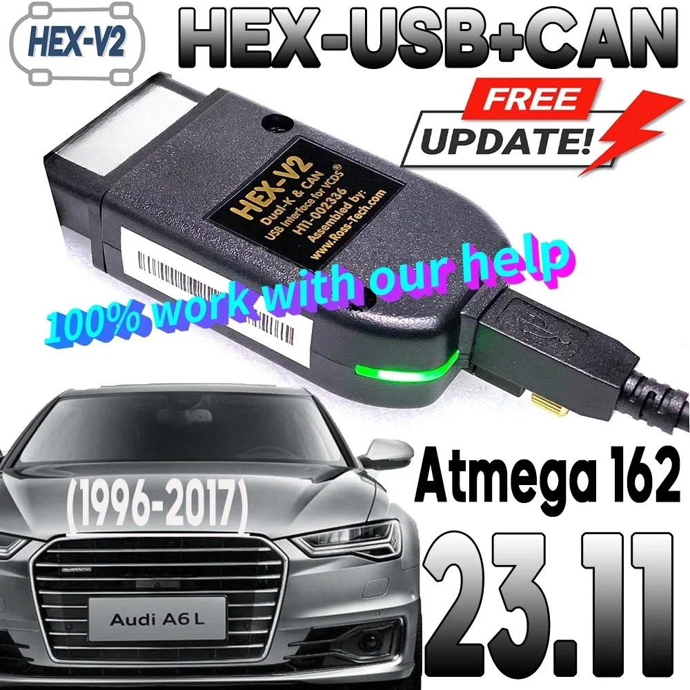 2023 Newest V23.11 VAG Scanner VAG Tool KKL VCDS Cable Autocom Diagnostic Cable Multi-Language OBD2 Scanner HEX V2 VAGCOM Tools