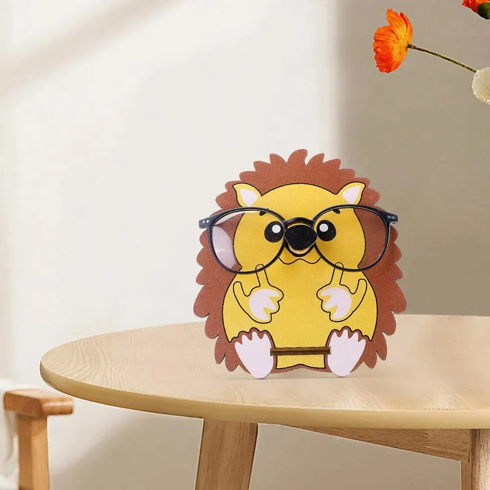 Hedgehog Sloth Pattern Cartoon Wooden Glasses Frame Storage Rack Single Layer Glasses Storage Holders Sunglasses Display Racks