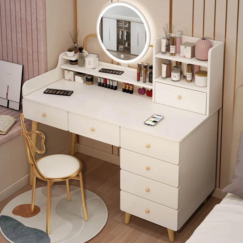 

Minimal Nordic Dressing Table Design White Aesthetic Modern Dressing Table Nordic Wood Women Tocador Maquillaje Furniture