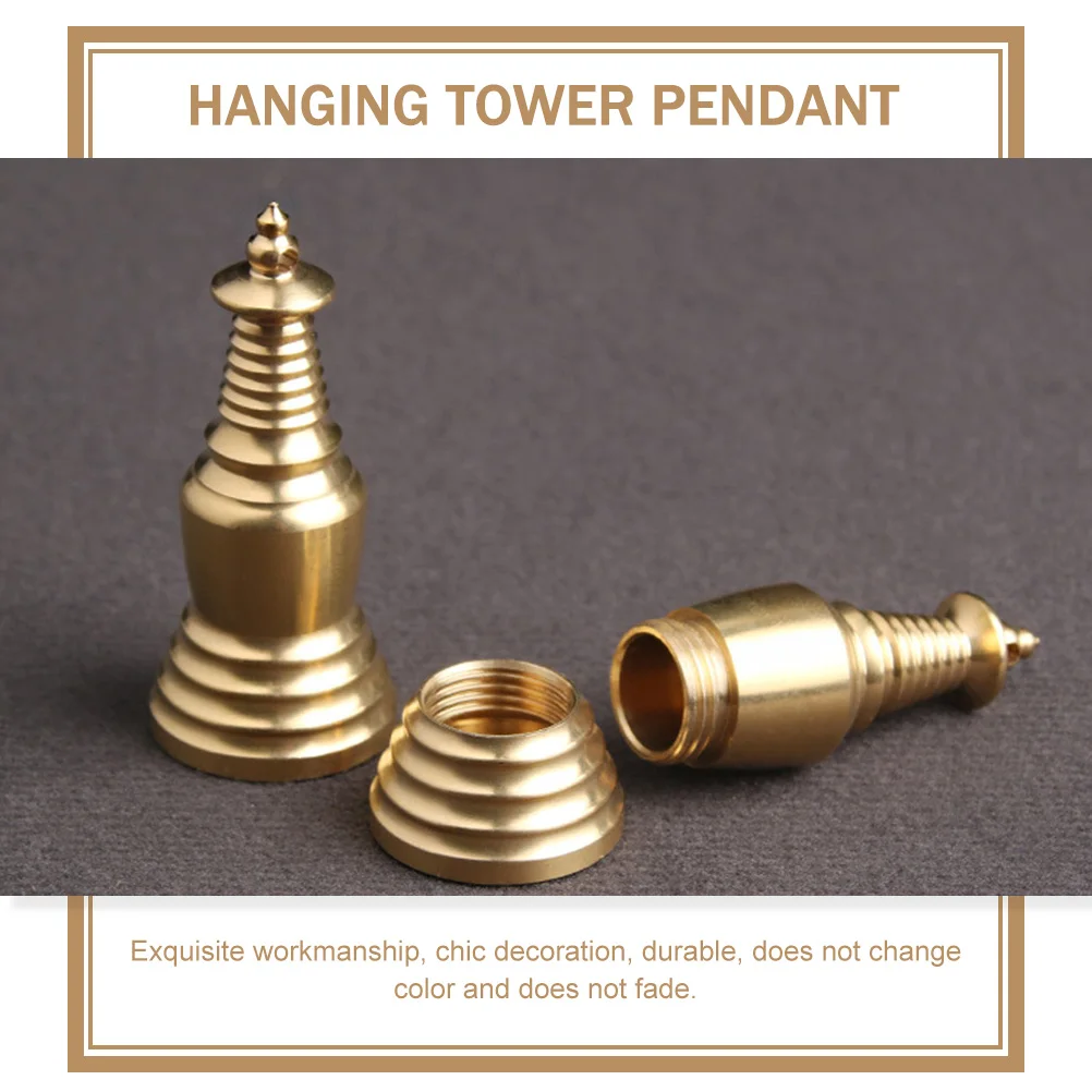 

3 Pcs Delicate Pagoda Decor Brass Wenchang Tower Decorations Keychain Adornment