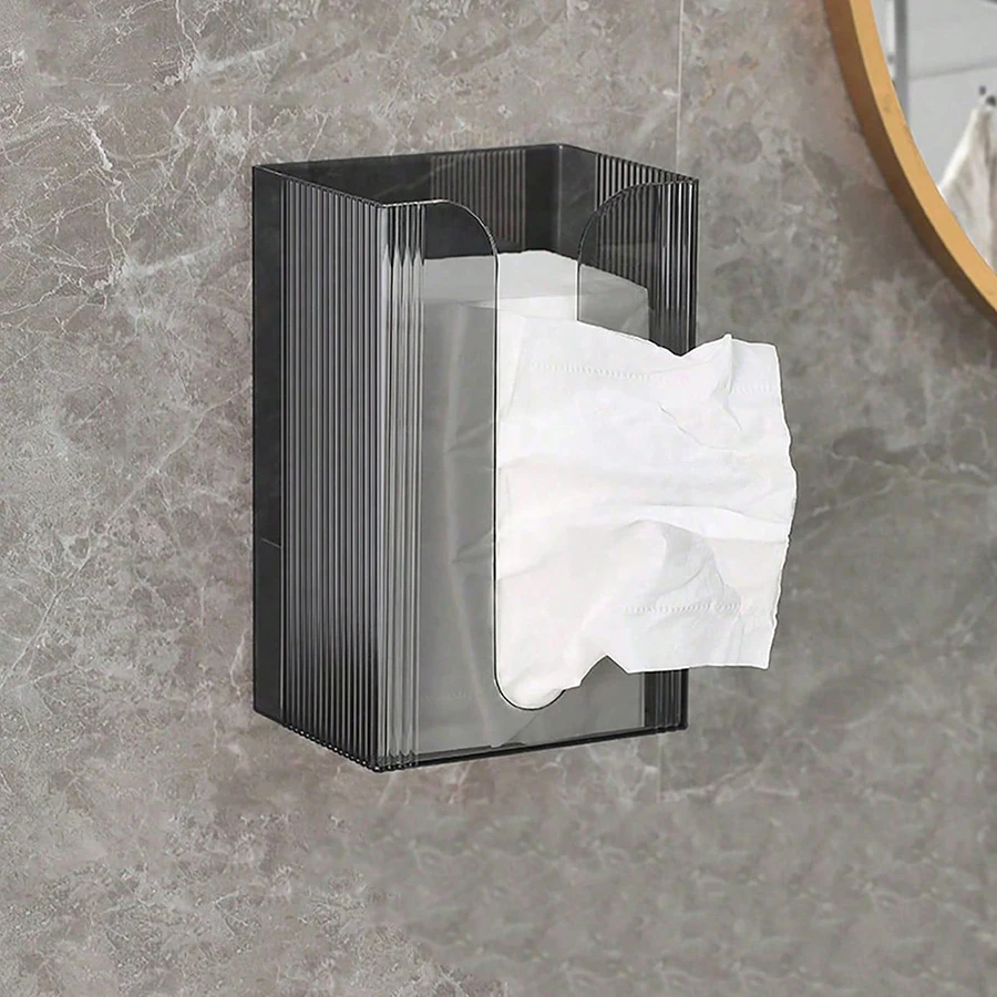 2023 New Wall Mounted Facial Tissue Paper Storage Box Facial Tissue Storage Box Toilet Inverted Multifunctional Paper Drawer Box