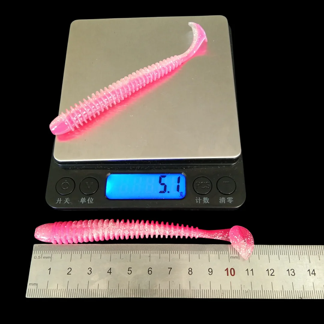 5pcs 11cm/5g 10cm/4.3g Lure Shad Swimbait Vibro Fat Artificial Soft Silicone Bait Leurre Souple Pesca Shrimp Smell pike Bass