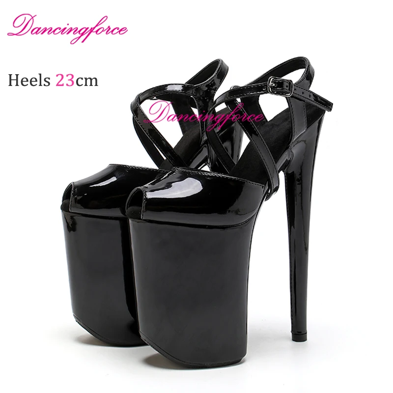 Dancingforce 23CM/9 cali pat PU górna platforma buty seksowne buty do tańca wysokie sandały na obcasie buty do tańca na rurze