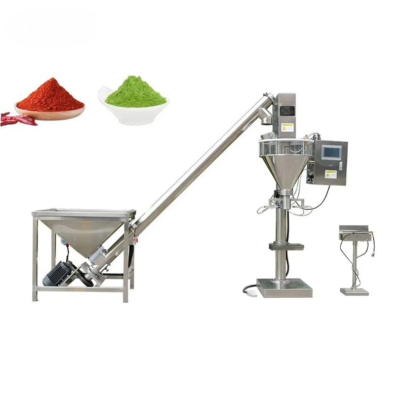 Semi-Automatic Powder Filling Machine for Beverage Flour Milk Powder Auger Screw Dry Protein Collagen Matcha Powder Motor
