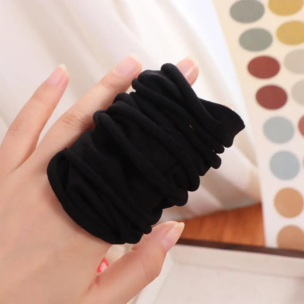 5pcs Simple Solid color Towel Head Rope Wide High Elastic Rubber Bands Headdress Hair Accessories Towel Hair Ties Women