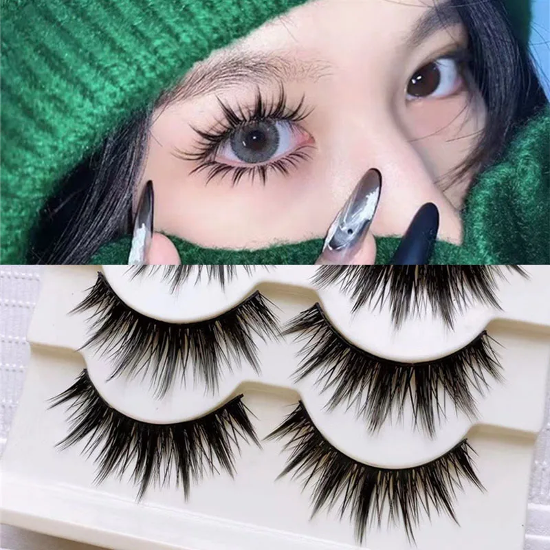 New 5 Pairs Eyelashes Cos Dance Performance Eyelash Handmade Acrylic Cross Eyelash Female Japanese 3D Natural Lashes