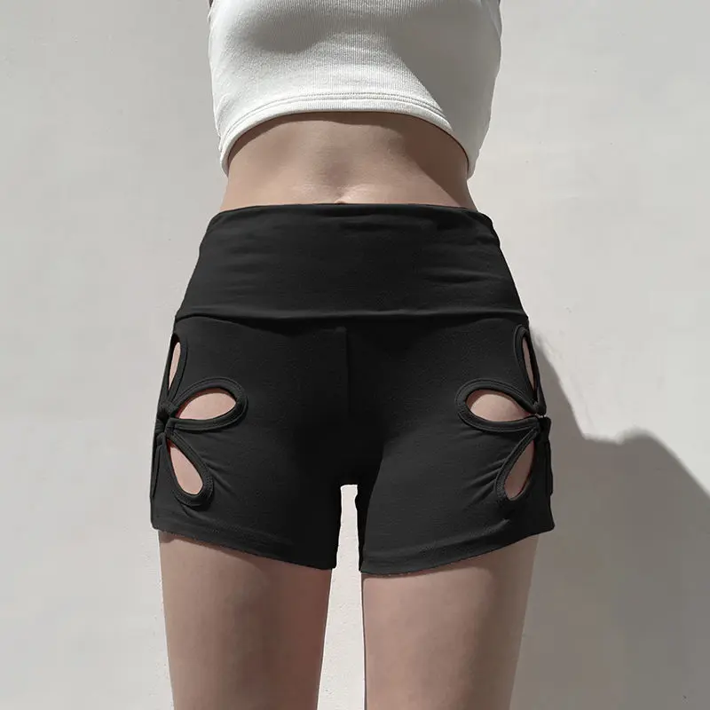 Shorts Ring Flower Hollow Design Slim Trend Niche Casual Sweet And Spicy Personality Sports Pants Summer