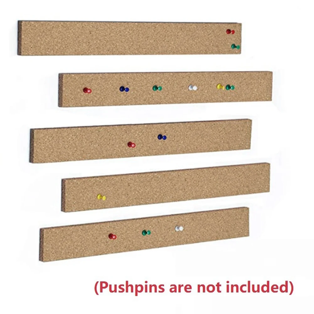 5Pcs Cork Board Strips Self-Adhesive Long Cork Board For Wall Desk Home Classroom Office For Paste Notes Photos Schedule