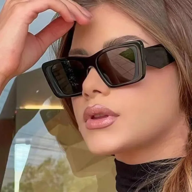 Retro Square Sunglasses Men Women Designer Luxury Vintage Glasses Big Frame Cat Eye  Leopard Print Eyewear UV400 Oculos De Sol - view 2