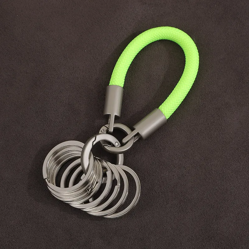 Minimalistischer Schlüsselanhänger aus Titanlegierung mit Naturfinish, Mehrfachring-Organizer, Multifunktionales Insta-Style Schlüsselband – Detail 21