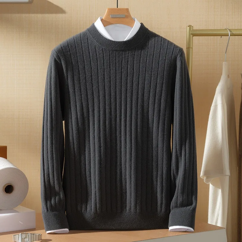 

Fashion Sweater Men 100% Pure Cashmere Neck Pullover Warm Sweater