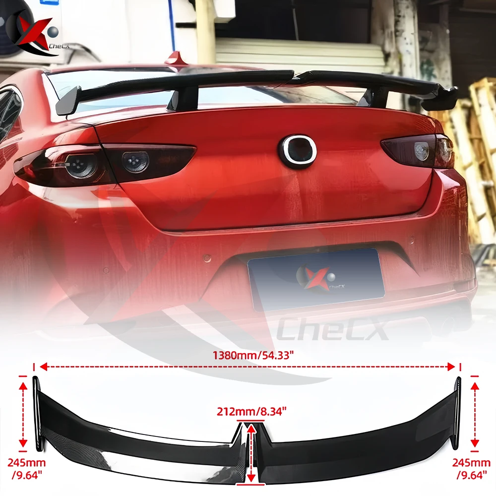 For 2019 2020 2021 2022 2023 2024 Mazda 3 Axela 100% Real Carbon Fiber High Quality Rear Spoiler Trunk Lid GT Style