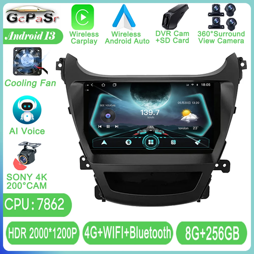 

Android Auto For Hyundai Elantra Avante I35 2011 - 2016 Car Radio Video Multimedia Player Navigation GPS Autoradio Carplay WIFI