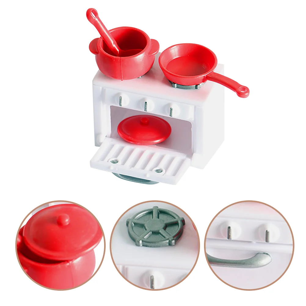 

1 PCS Toy Plastic Miniature Stove Model Realistic Kitchen Decor Dollhouse Accessory Lightweight Easy Kids