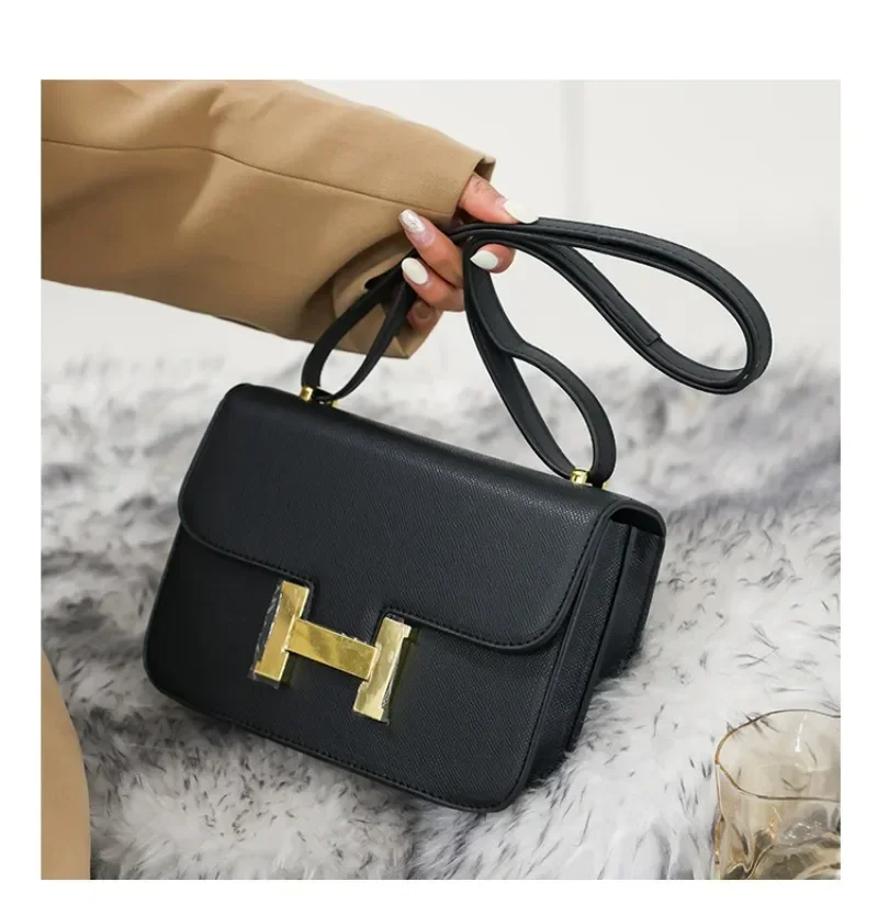 حقيبة كتف نسائية كلاسيكية من الجلد بتصميم أنيق وحقيبة يد كروس فاخرة لملابس عصرية