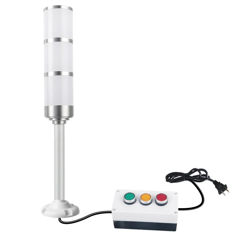 Indicateur LED tricolore, alarme de Machine-outil, multicouche, sonnerie en aluminium toujours brillante, voyant d'avertissement avec commande de commutateur