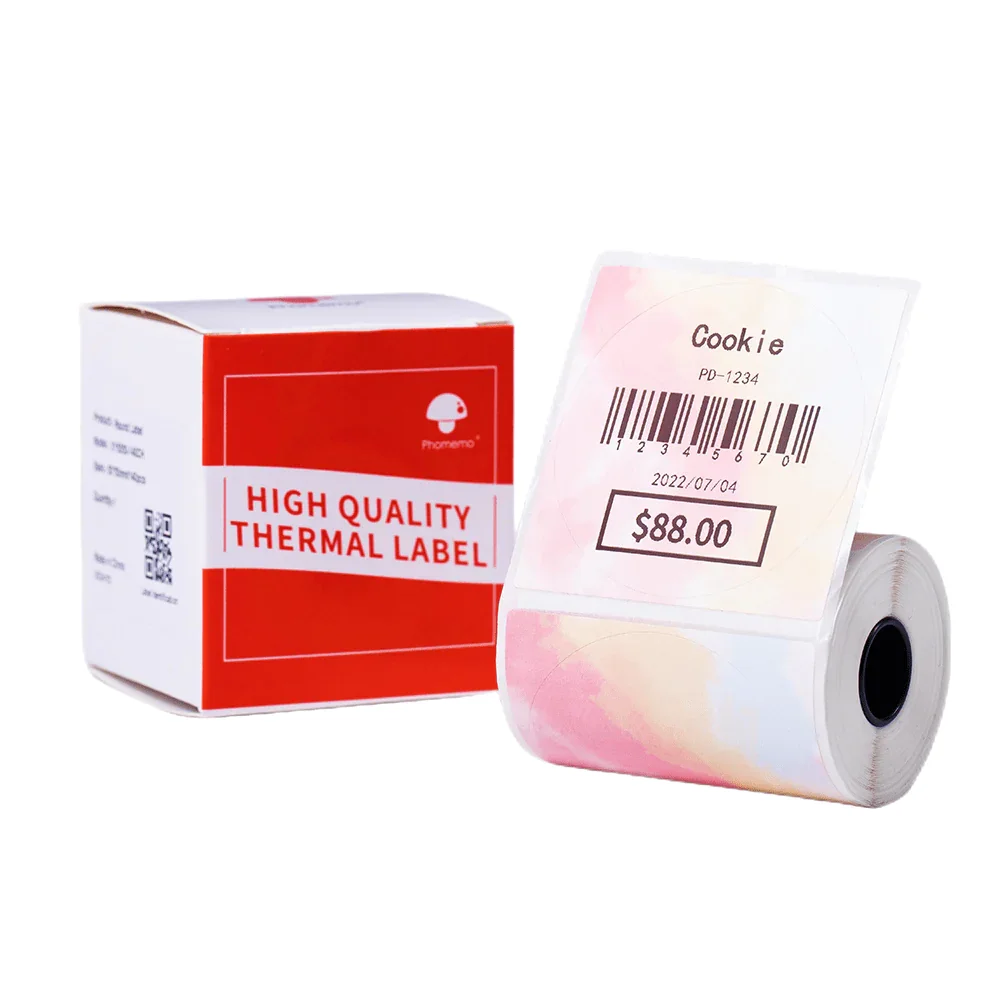 500pcs Phomemo 50mm Label Sticker DIY Thermal Label Paper for Compatible with M110 M120 M220 M221 PM246S PM241-BT D520Printer