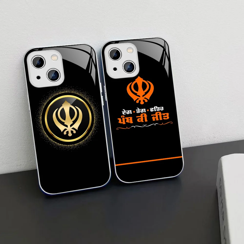 S-Sikh K-Khanda S-Sikhism Phone Case For IPhone 14 13 12 Mini 11 Pro XS Max X XR 14 Plus Tempered Glass Cover