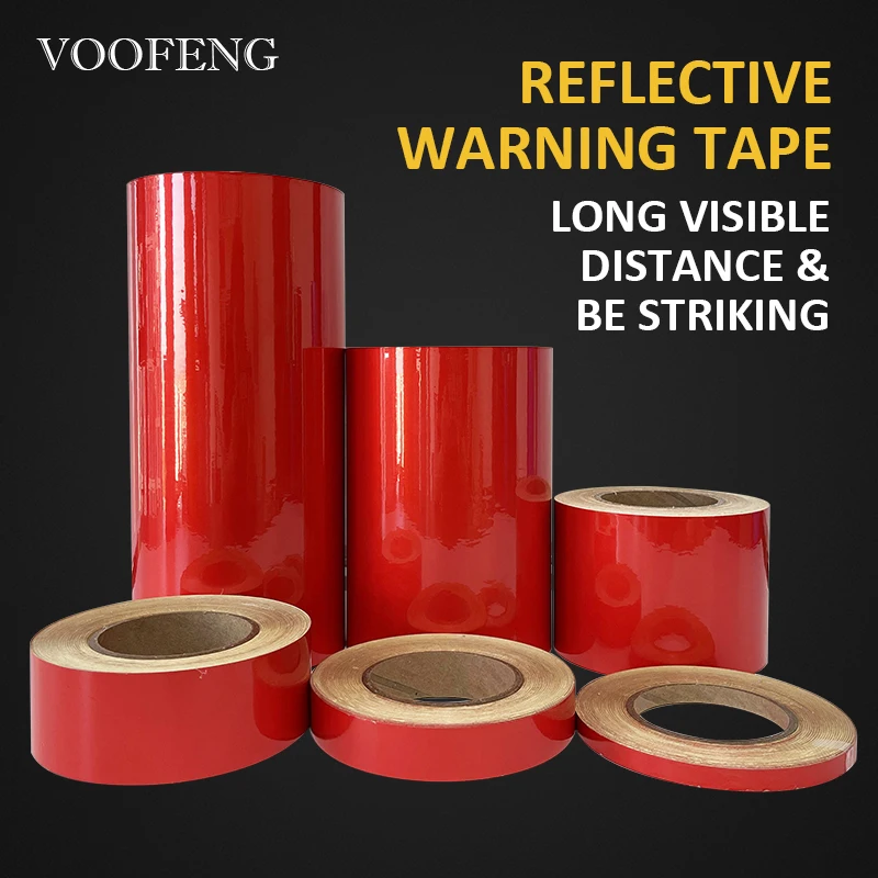 VOOFENG Red Reflective Sticker Warning Tape for Car Styling Sticker Automobiles Motorcycle Auto Reflective Film RS-3100