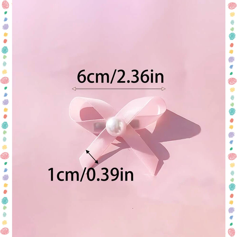 10PCS Solid Color Dog Hair Clips With Pearls Handmade Dog Bows Mixed Colors Pet Hairpins For Dogs and Cats