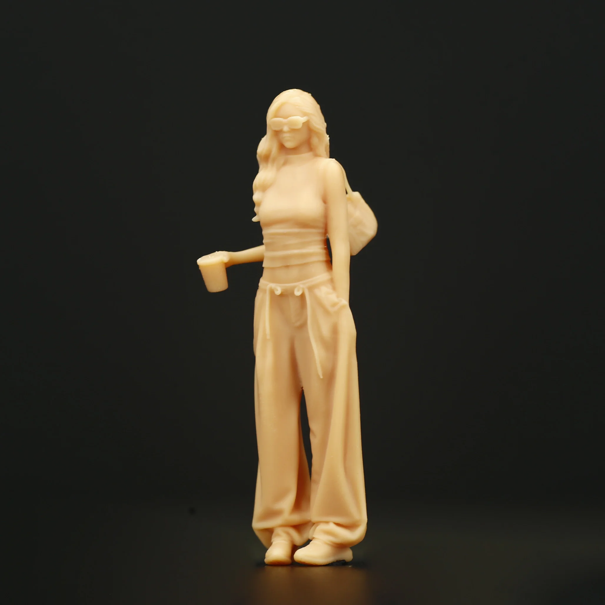 1/64 Figure Fashion Girl Model  3D Printing Resin  Miniature Figures Diorama Minifigures Garge Scenes DIY Craft Toys Collectible