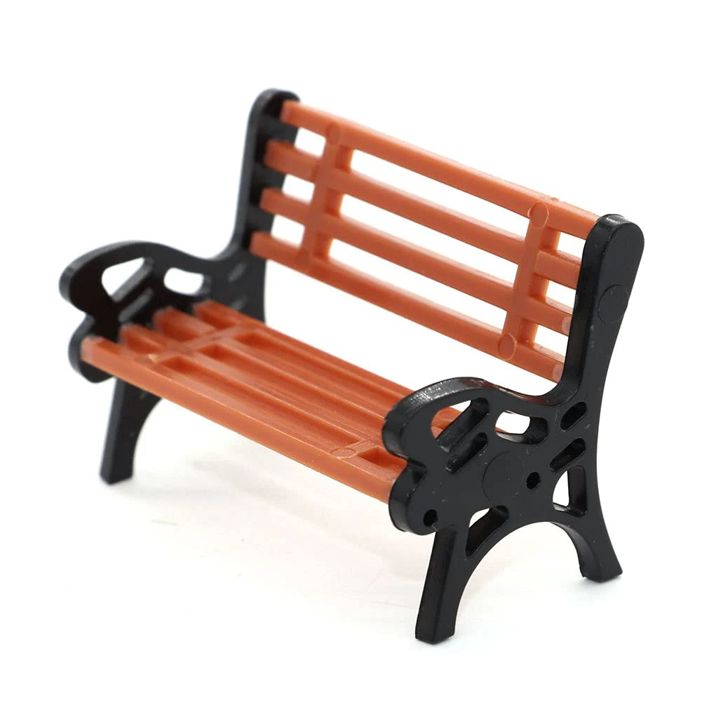 10Pcs Model Train HO N O Scale 1:100 Bench Chair Model Settee Street Park Layout Plastic Crafts,Garden/Railway Layout