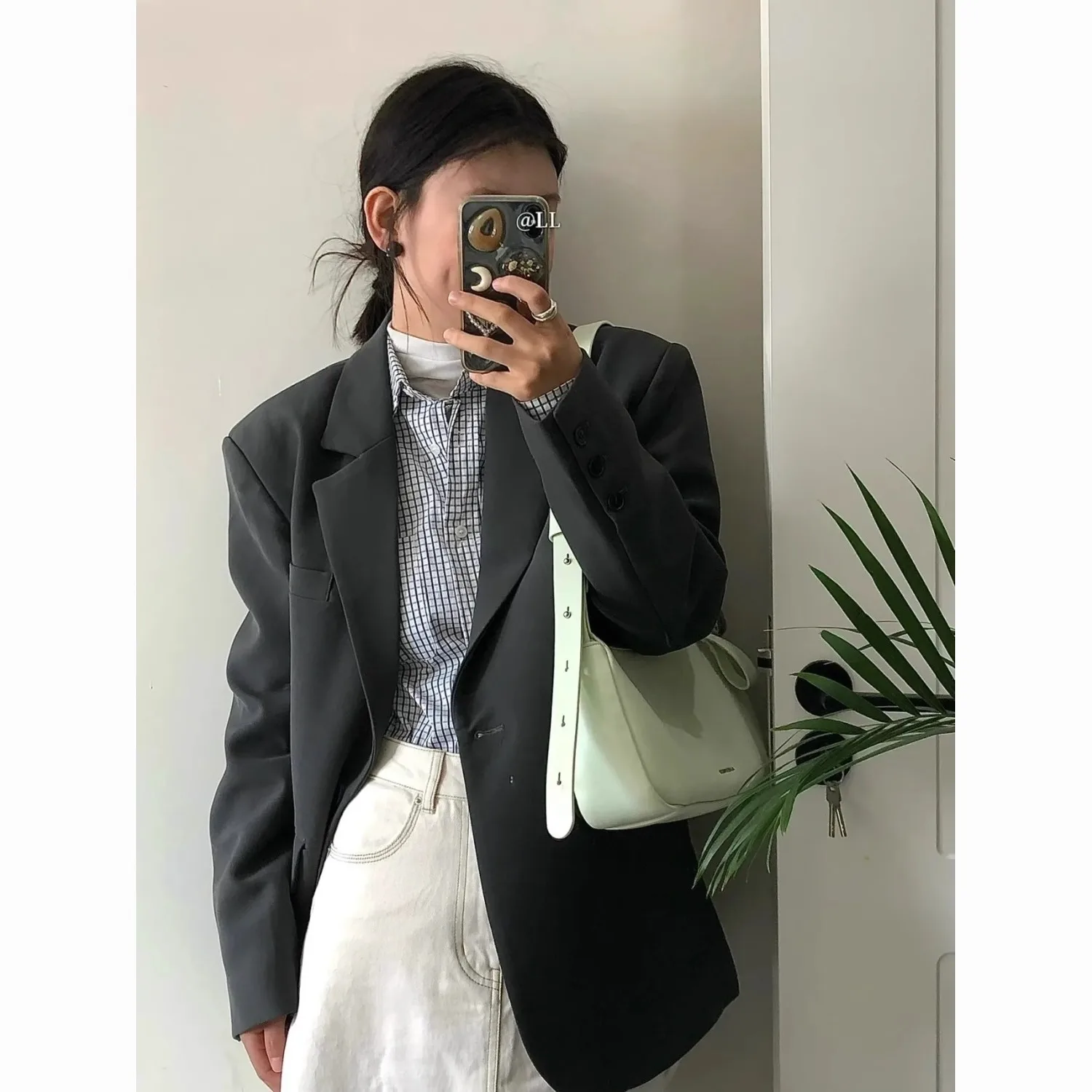 

Women'S Cropped Coat New In External Clothes Crop Blazer Woman Commute Short Summer Streetwears Wrap Beige Khaki Green Gray High