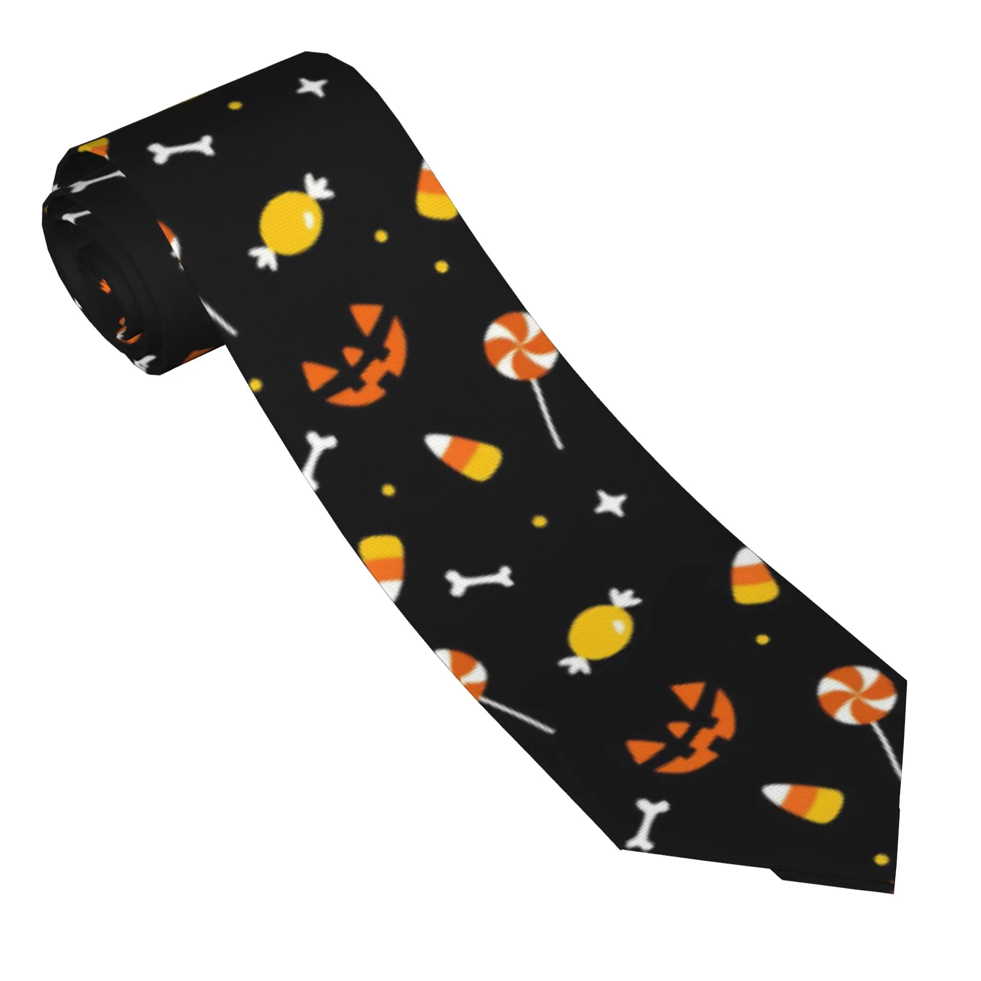 Horror Pumpkin Bat Halloween Necktie 8 cm Candy Neck Tie for Men Silk Wide Daily Wear Gravatas Wedding Accessories Cosplay Props
