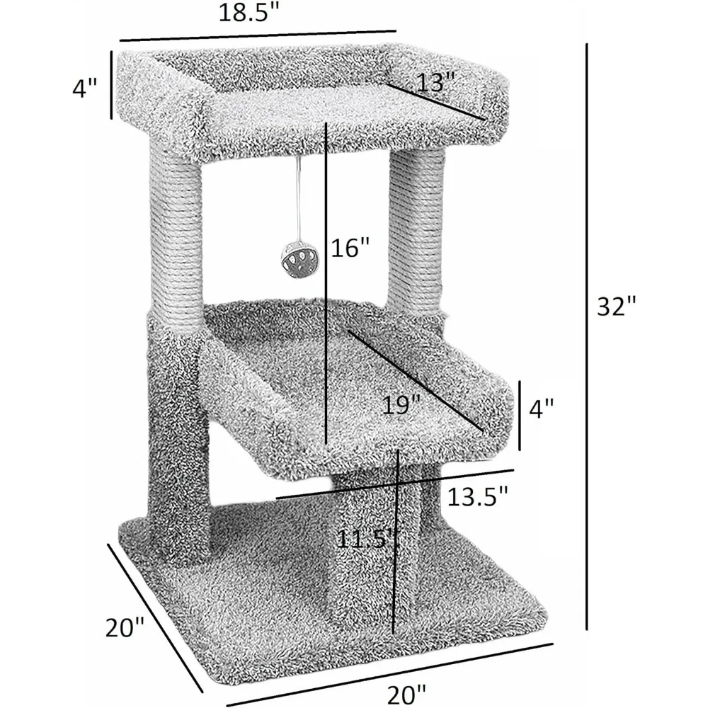 منصة لعب مرتفعة للقطط ذات كوندوس واسعة