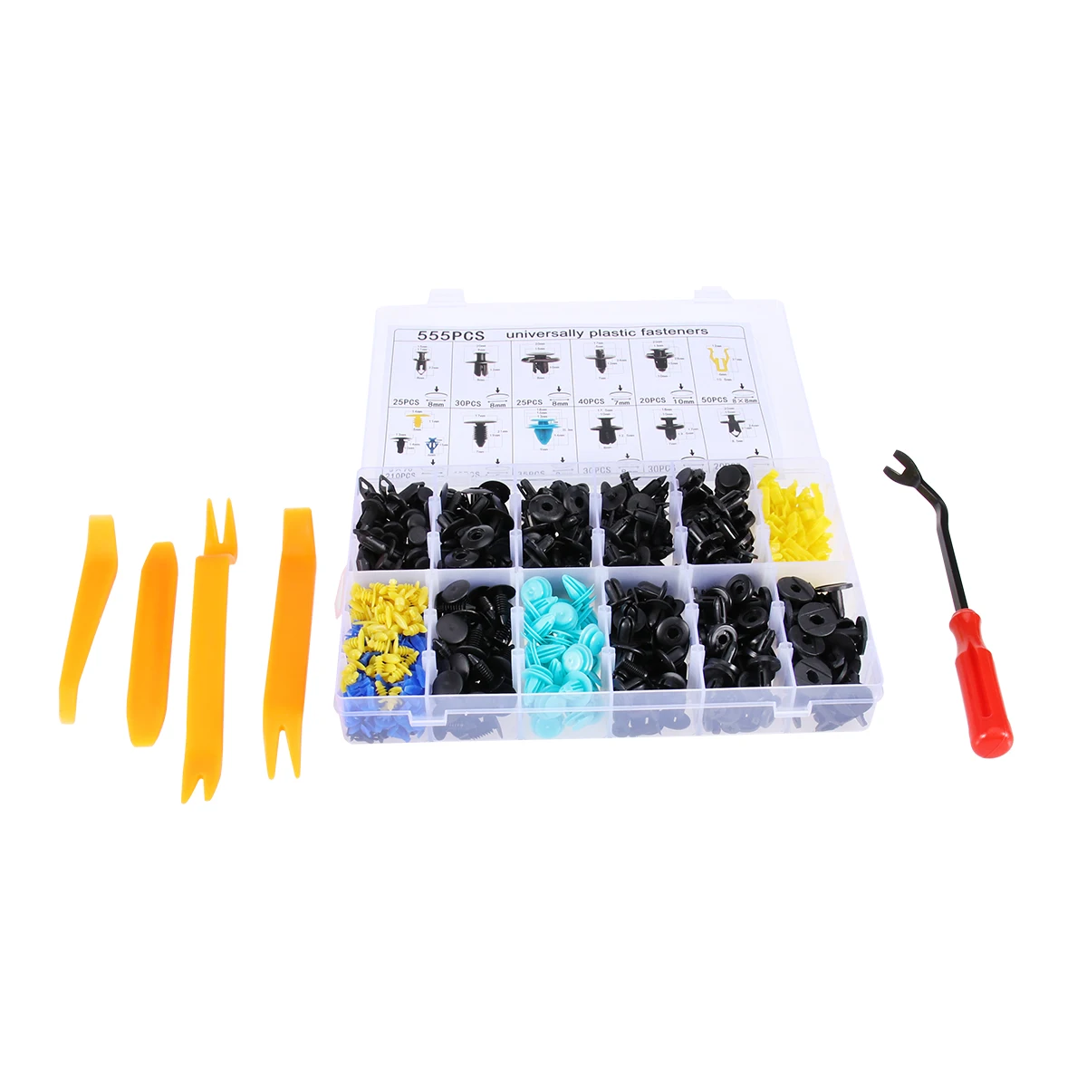 

555pcs Car Snap Clips Set Automotive Trim Door Bumper Engine Retainers Replacement Sturdy Nylon Push Pins Fasteners