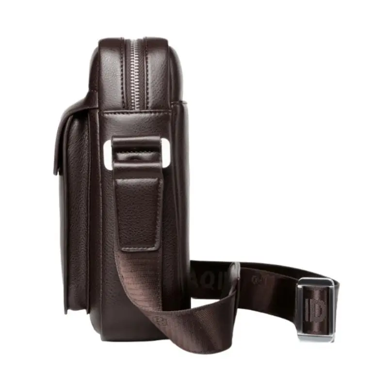 حقيبة كروس من جلد البولي يوريثان للرجال - حقيبة كتف مربعة الشكل مع حزام قابل للتعديل، حقيبة صدر متعددة الجيوب #6