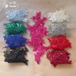 20Pcs/10Pair.17 Color Border Lace Shining Sequins Mirrored Flowers.Wedding Dress Wedding Shoes Headdress DIY Sewing Accessories