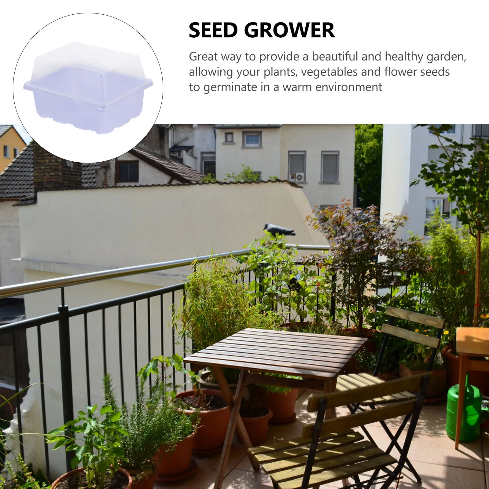 

2Sets Garden Sprouter Tray Heat Moisture Preservation Starter Kit Germination Propagator Nursery Plastic Trays for Small Plants