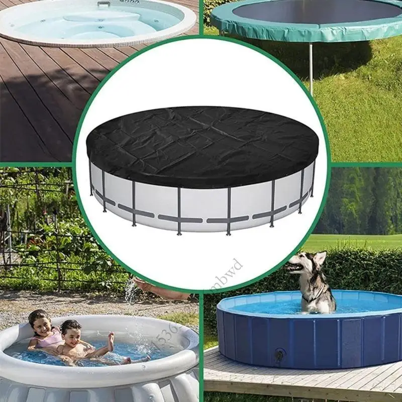 

K43D 12FT Pool Leaf Net Cover Winter Pool Cover Round Black Swimming Pool Leaf Net Cover for Above Ground Pool Winter Cover