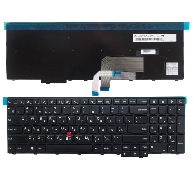 New French Russian Keyboard For Lenovo ThinkPad E531 E540 T540 T550 L560 T560 L540 L570 Without Backlit Black FR RU