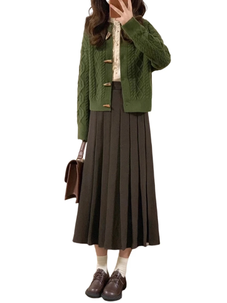 Luźny sweter-kardigan damski na jesień i zimę, modny, w stylu lazy, z wysokim poczuciem stylu, zapinany na guziki, koreański styl, regulowany...