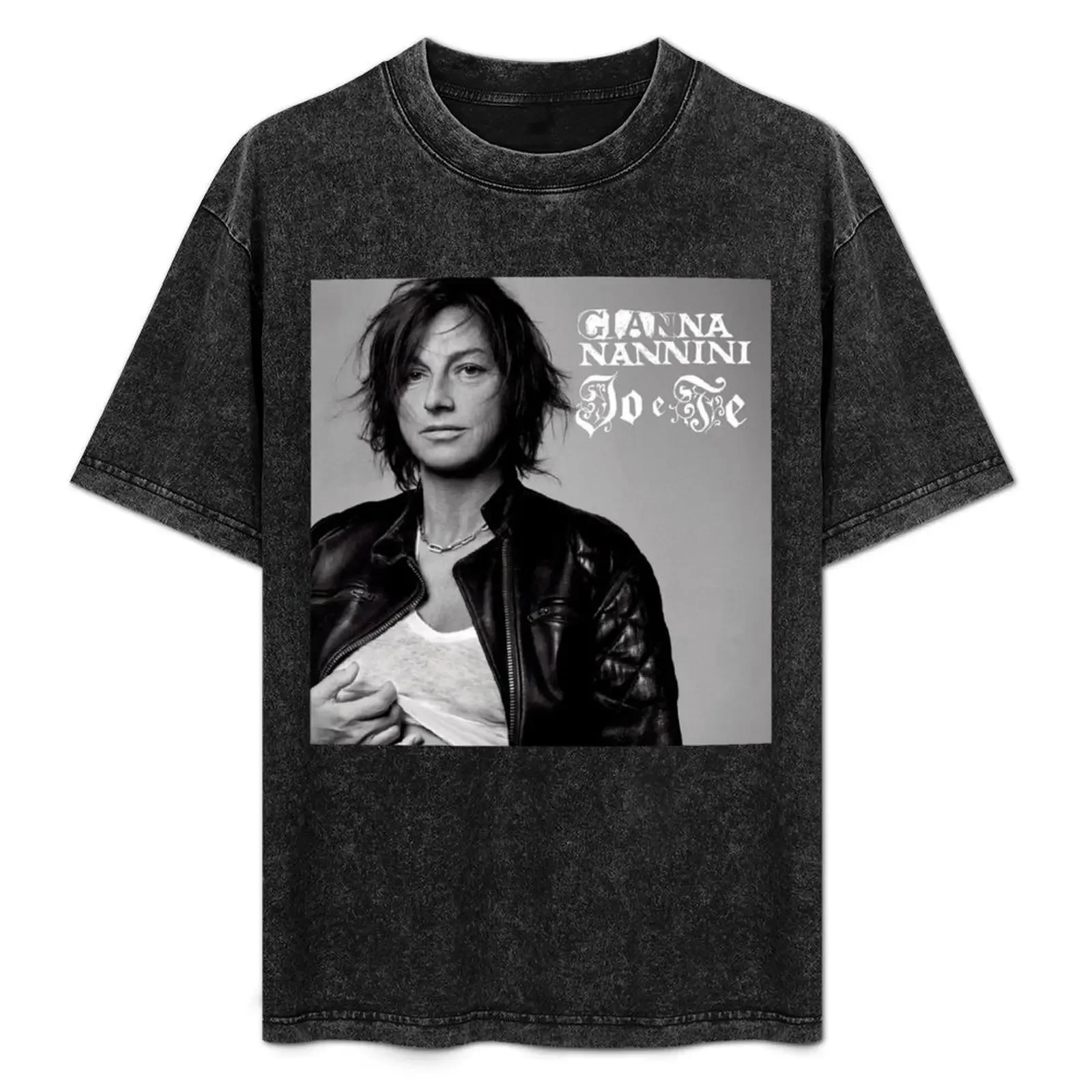 Gianna Nannini - Io e Te album  T-Shirt graphic Washed cotton retro short sleeve trend top 100%  men's and women's T-shirt