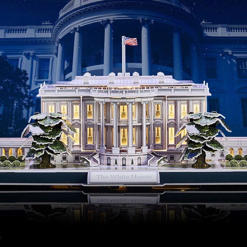 DIY Paper Puzzle 3D Three-Dimensional Famous Building White House Model Jigsaw Assembly Toy for Children Birthday Gifts