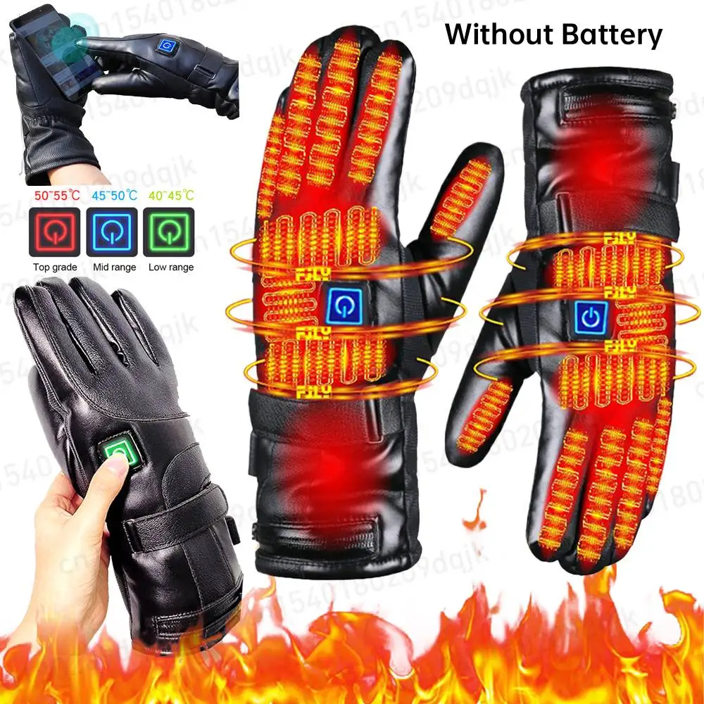USB Winter Heated Gloves 3 Temperature Levels Heating Gloves Battery Powered Heating Gloves for Outdoor Motorcycle Ski Cycling