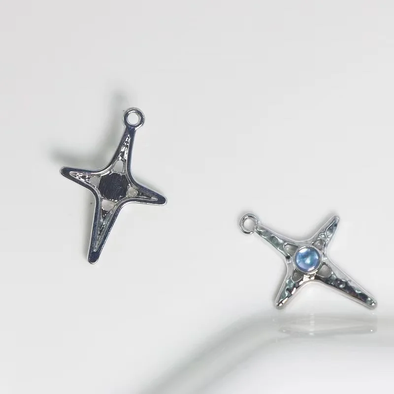 2pcs new alloy cross stardiamond charms for make DIY Jewelry earrings pendant bracelet Necklace accessorie