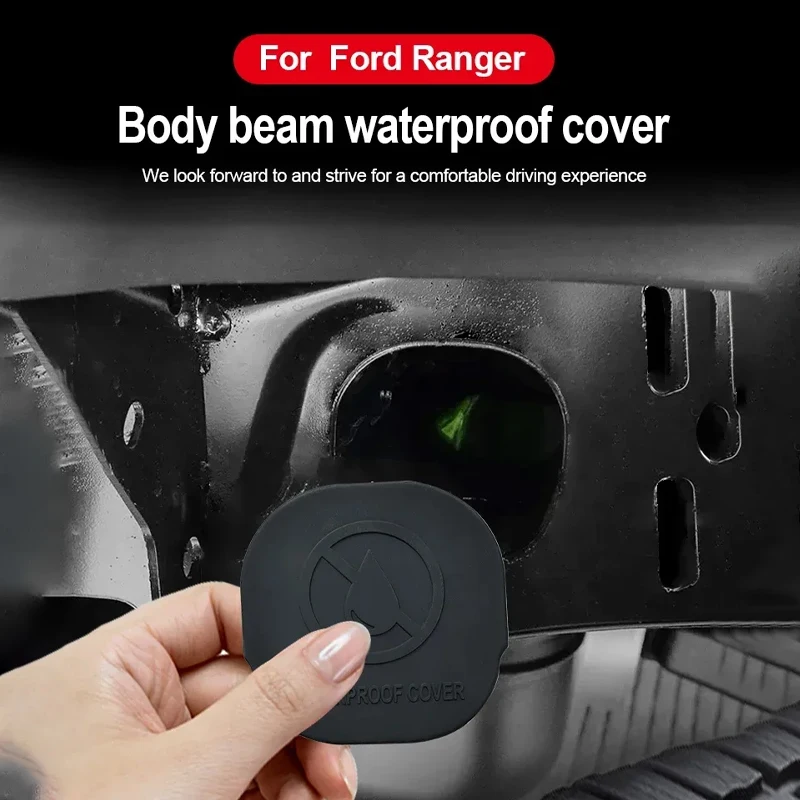 2Pcs For Ford Ranger T9 2022 2023 2024 Car Exterior Rear Axle Rubber Protective Cover Back Frame Beam Sealing Sandproof Mat