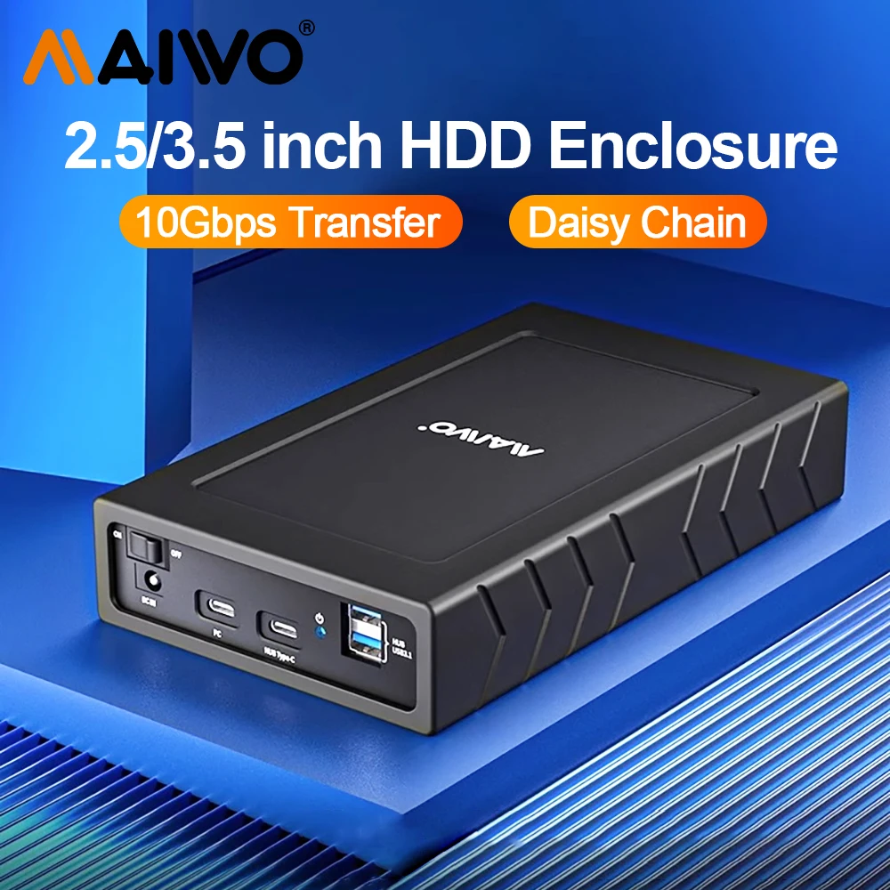 

MAIWO Чехол для жесткого диска 2,5 дюйма/3,5 дюйма SATA к USB 3.0 Корпус для жесткого диска SSD-диска HDD Box USB C 3.1 Чехол HD Внешний корпус для жесткого диска