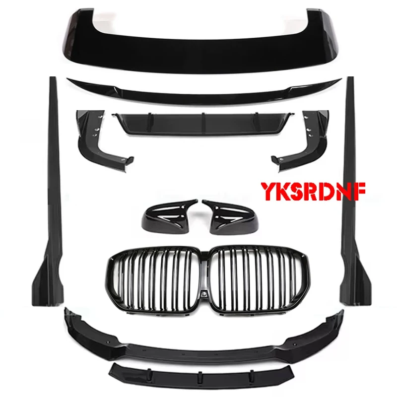 For BMW X5 G05 X5M 2019-2023 High Quality ABS Black Front Lip Rear Diffuser Body Side Skirt Kit Spoiler Grill Rearview