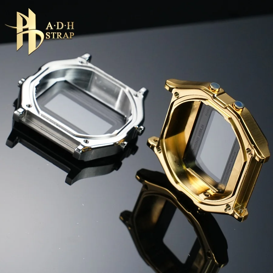 لساعة كاسيو المربعة الصغيرة A158 A168 تعديل حافظة ساعة من الفولاذ المقاوم للصدأ A159 F91 ترقية حافظة معدنية حافظة مقاومة للماء #4