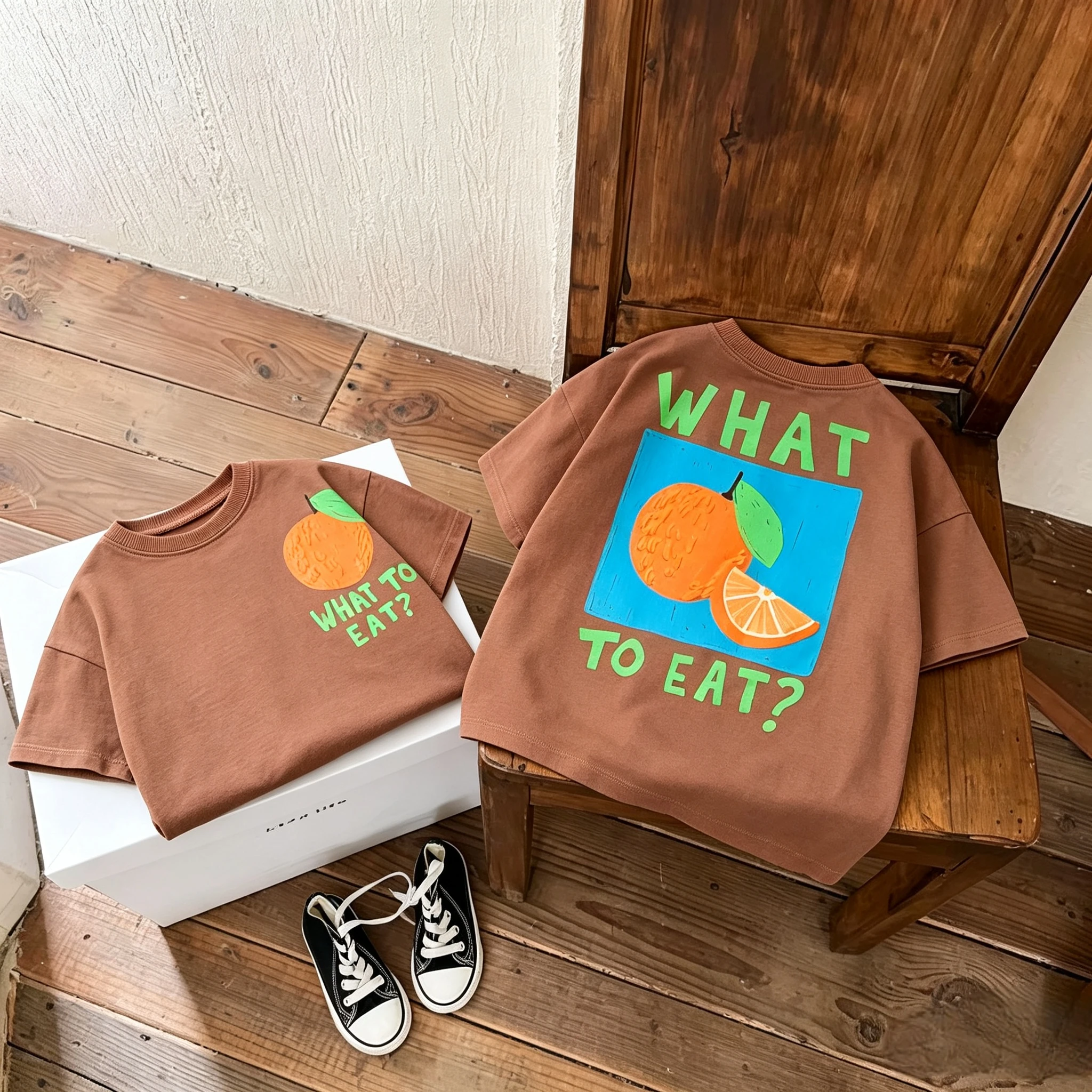 Small Kid Summer Fashion Double Sided T Shirt Boys Girls Wear Cotton Short Sleeve Tee Cute Flower Loose Sportswear Kid Thin Tees
