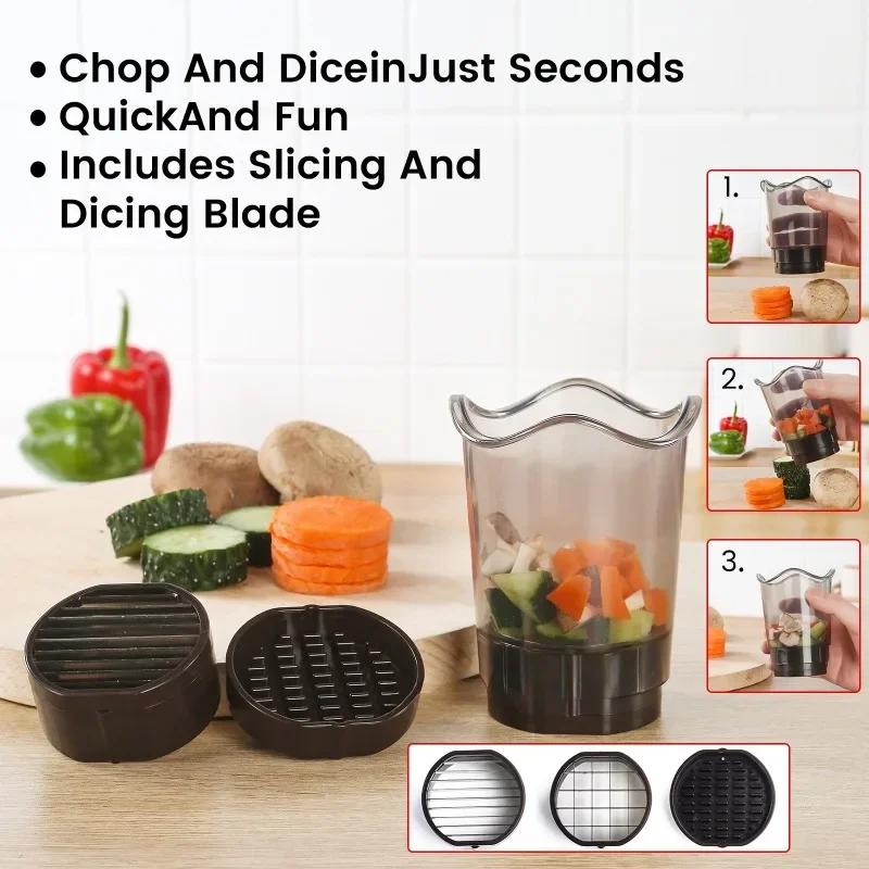 Multi-Function Vegetable Fruit Slicer Cup Easy Clean Food Cutter Kitchen Tool Gadgets Accessories for Home Cooking Meal Prep